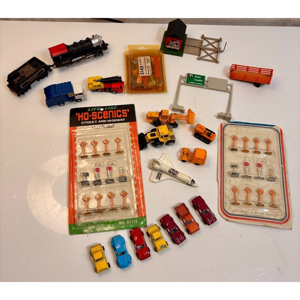 HO Scale Model Railroad Lot – Life-Like‎ HO-Scenics, Construction Vehicles, Cars